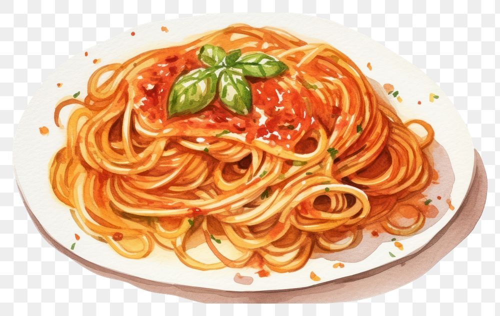 PNG Spaghetti pasta plate food. AI generated Image by rawpixel.