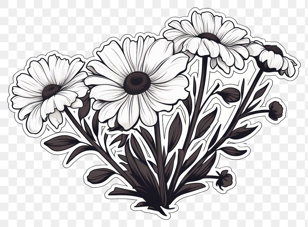 PNG Pattern drawing flower sketch. 