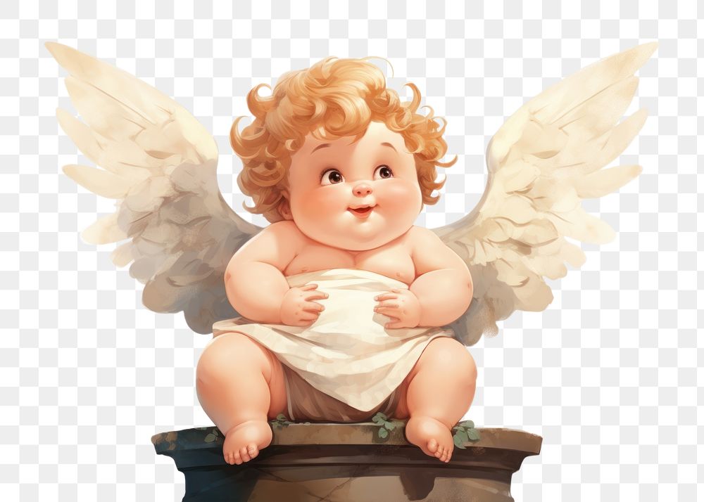 PNG Angel cute toy representation. AI generated Image by rawpixel.