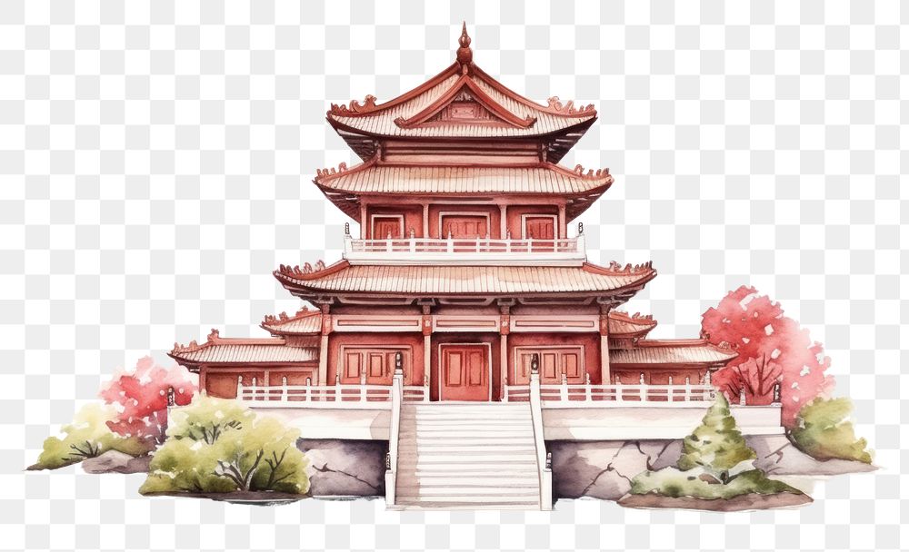 PNG Architecture building pagoda temple. AI generated Image by rawpixel.