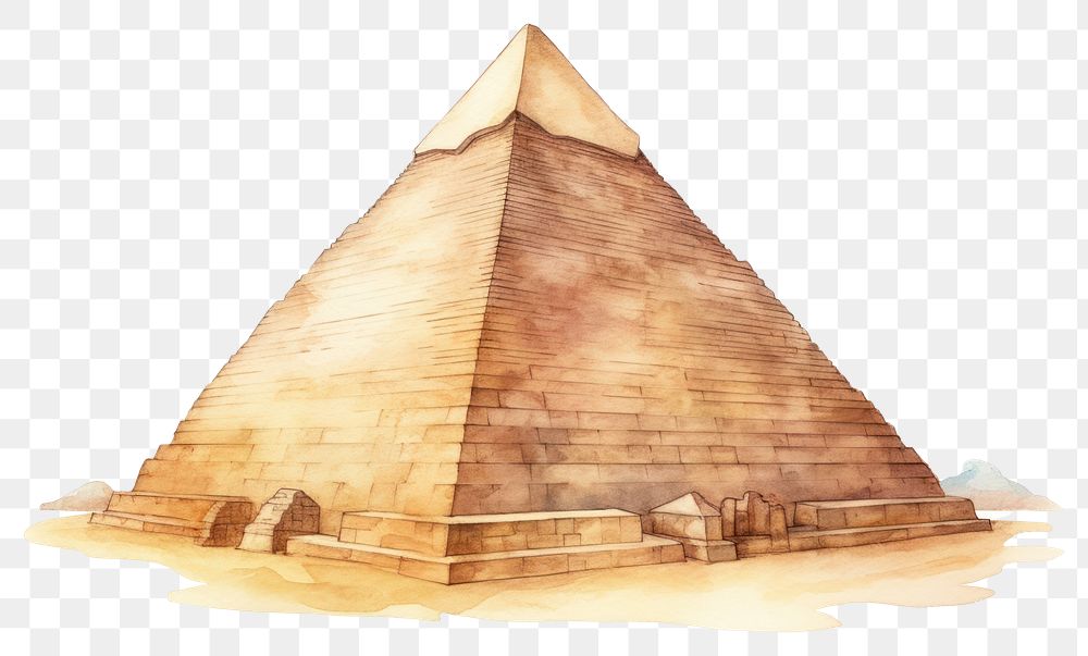 PNG Pyramid architecture white background archaeology. AI generated Image by rawpixel.