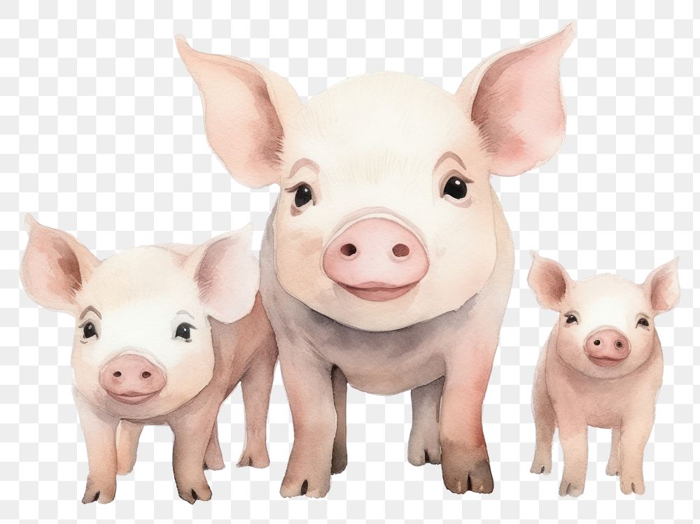 PNG Pig mammal animal white background. AI generated Image by rawpixel.