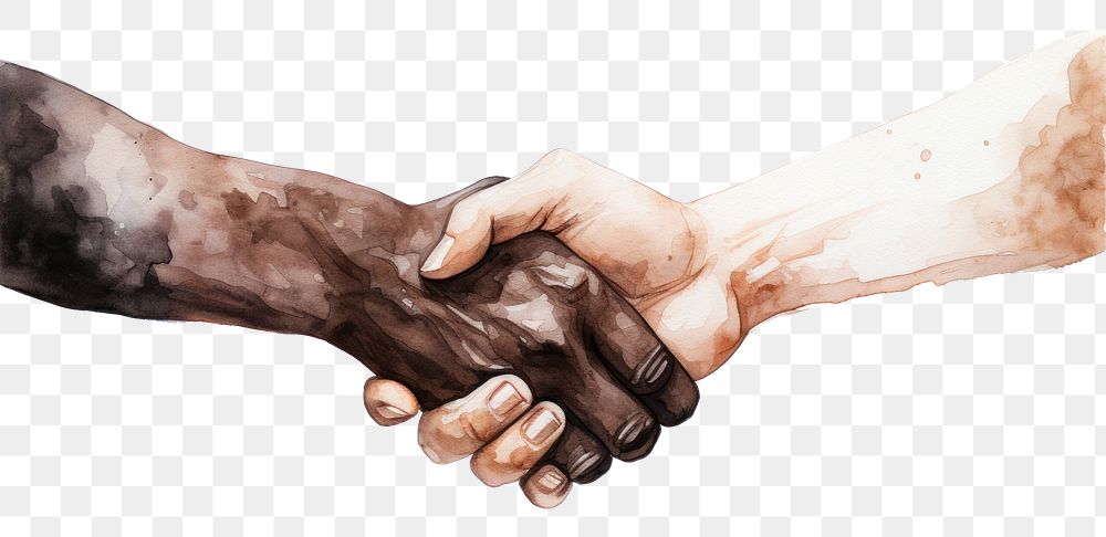 PNG Vitiligo handshake adult togetherness. AI generated Image by rawpixel.