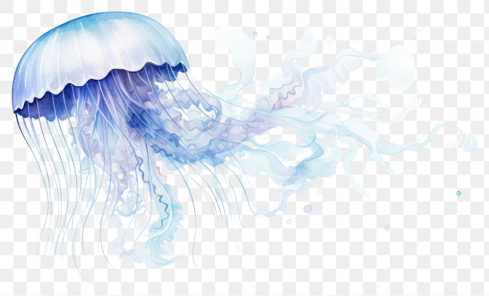PNG Jellyfish transparent underwater invertebrate. AI generated Image by rawpixel.