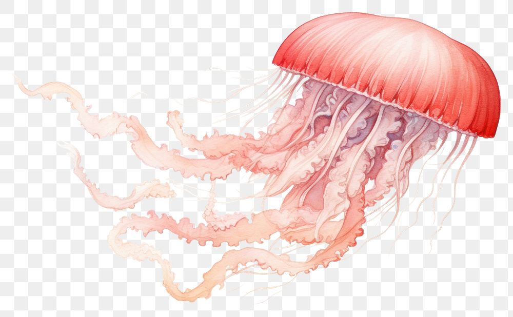 PNG Jellyfish transparent underwater animal. AI generated Image by rawpixel.