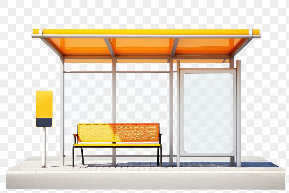 PNG Photo of a bus stop isolated on clear white background --ar 3:2