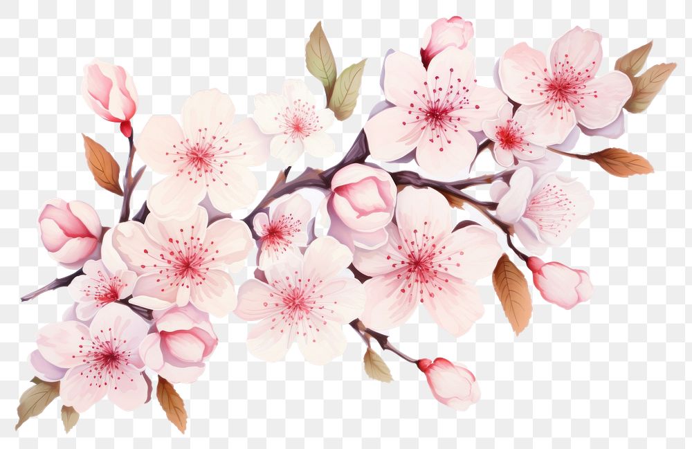 PNG Blossom flower cherry plant. AI generated Image by rawpixel.