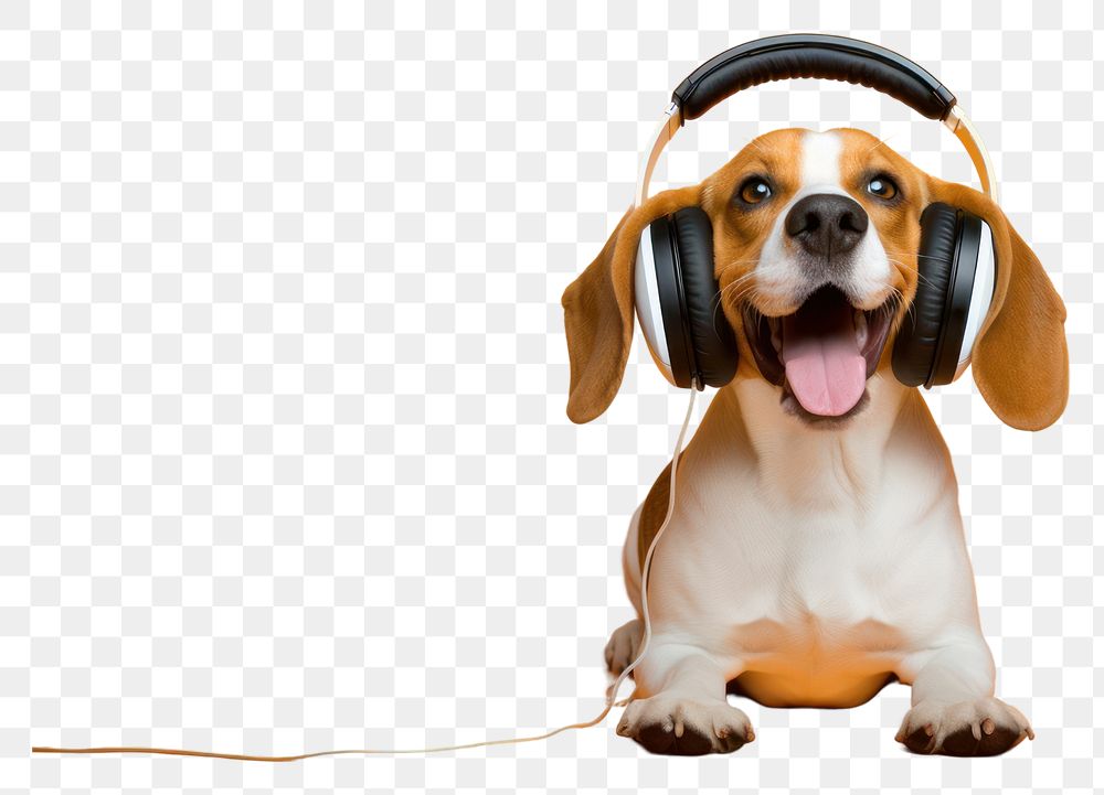 PNG Headphones dog headset animal. AI generated Image by rawpixel.