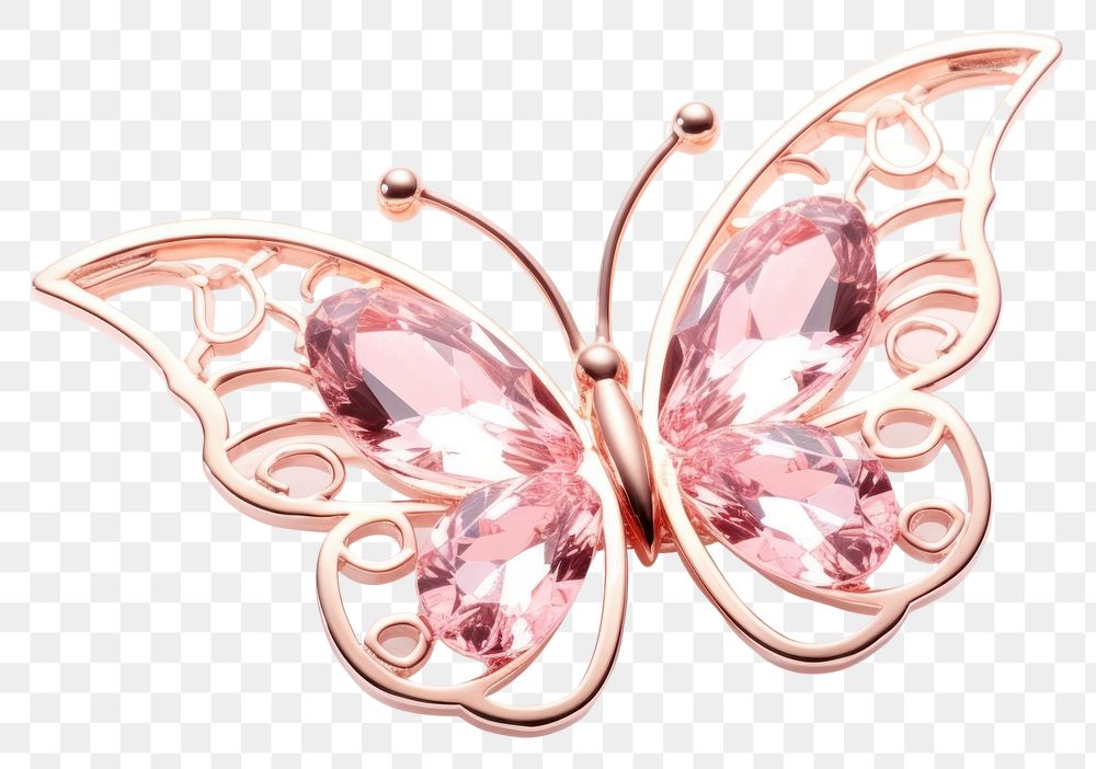 PNG Butterfly gemstone jewelry brooch. AI generated Image by rawpixel.