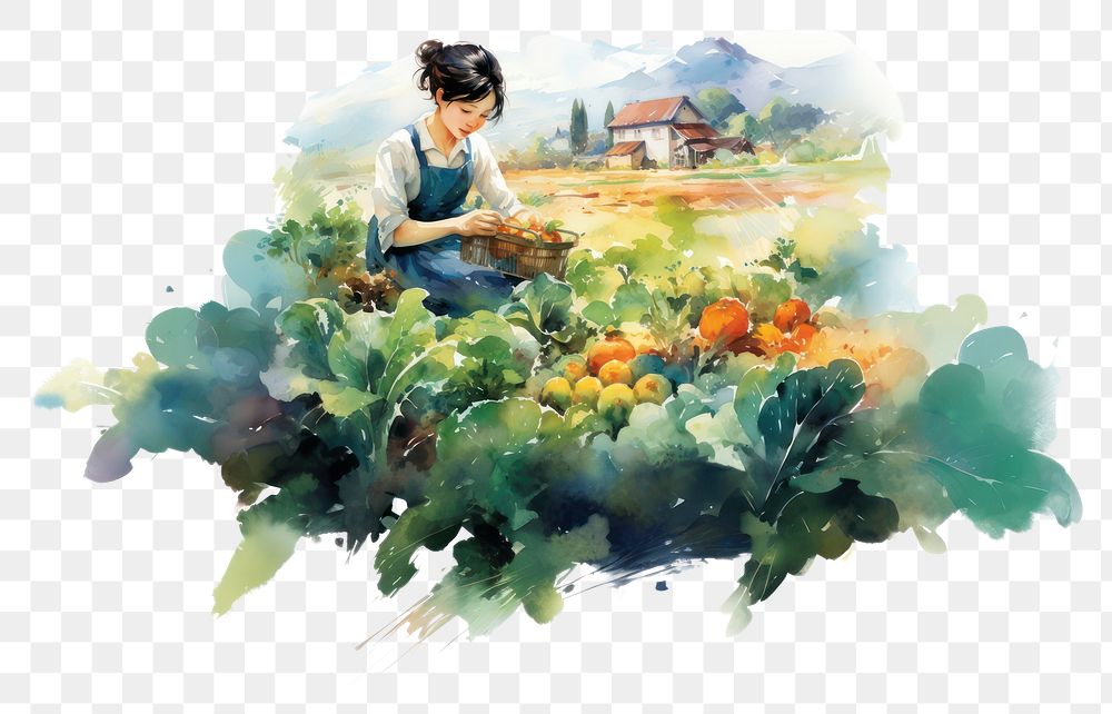 PNG Agriculture outdoors painting harvest. AI generated Image by rawpixel.