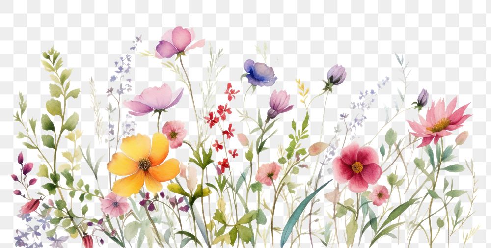 Watercolor Seamless Pattern with Classic Flowers. Perfect for