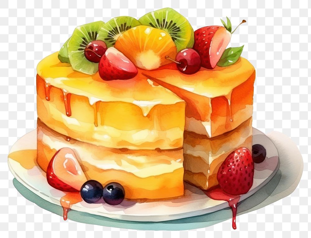 PNG Fruit cake strawberry dessert. AI generated Image by rawpixel.