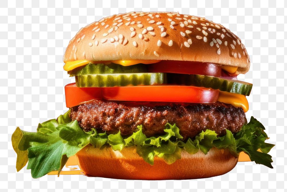PNG Food burger hamburger vegetable. AI generated Image by rawpixel.
