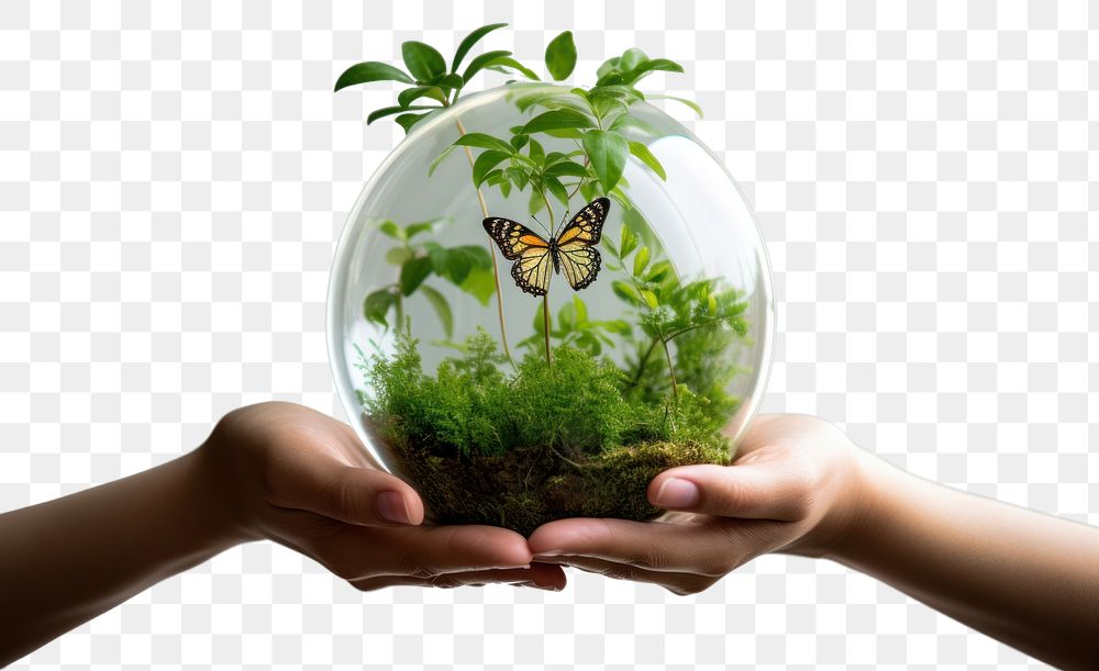PNG Butterfly nature plant herbs. AI generated Image by rawpixel.