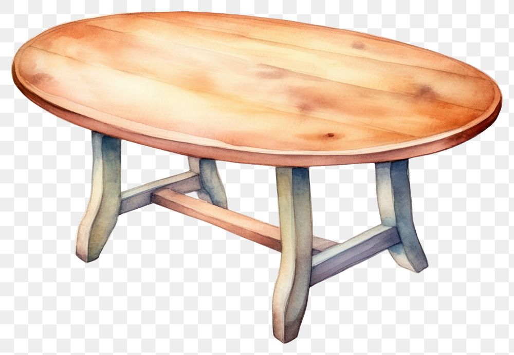 PNG Table wood furniture white background. AI generated Image by rawpixel.