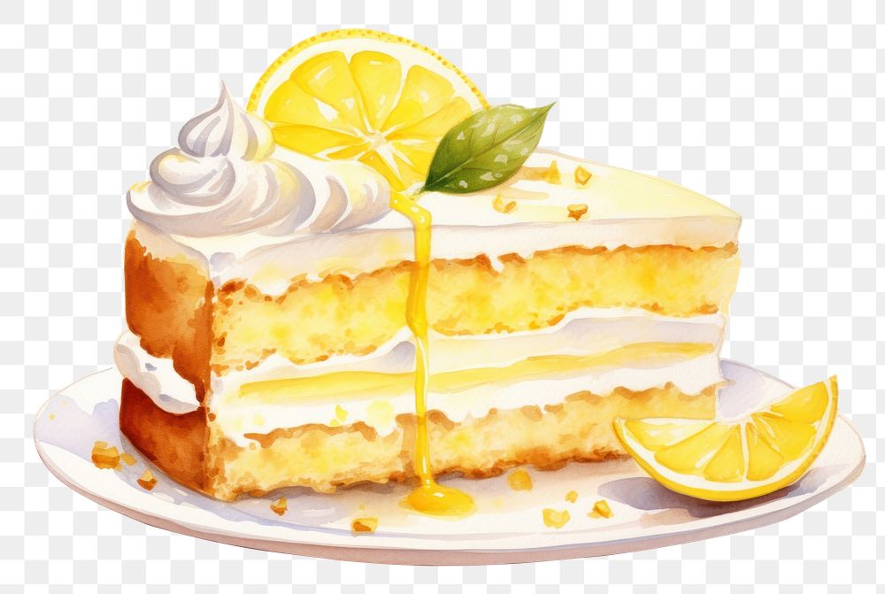 PNG Lemon cake dessert fruit. AI generated Image by rawpixel.