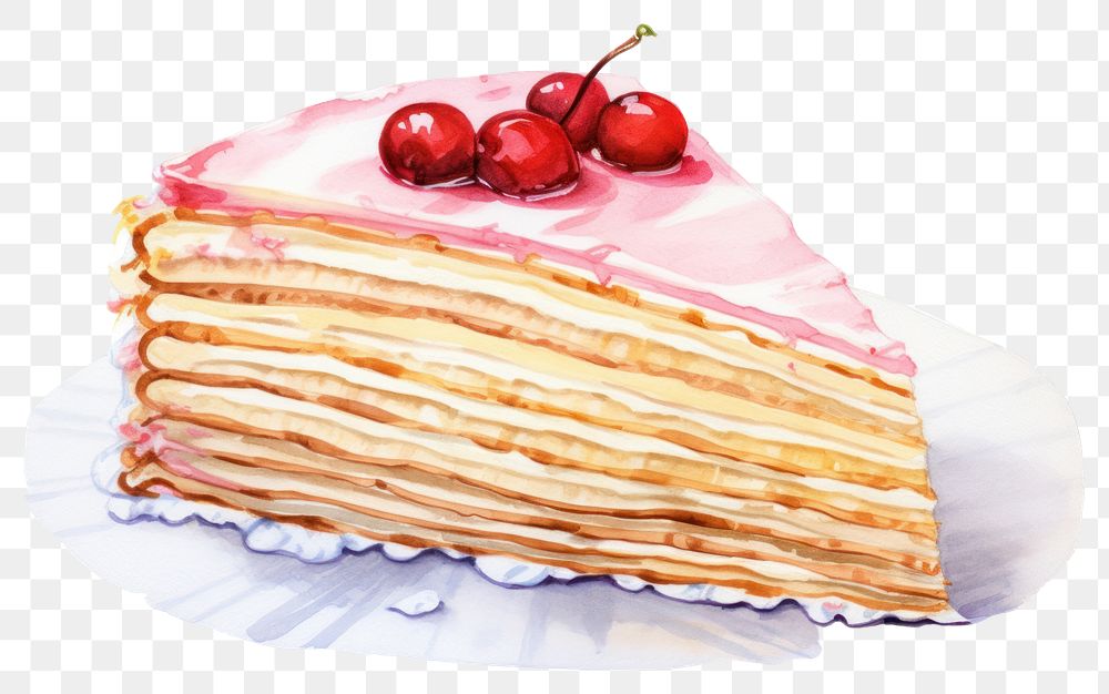 PNG Cake dessert pancake cream. AI generated Image by rawpixel.