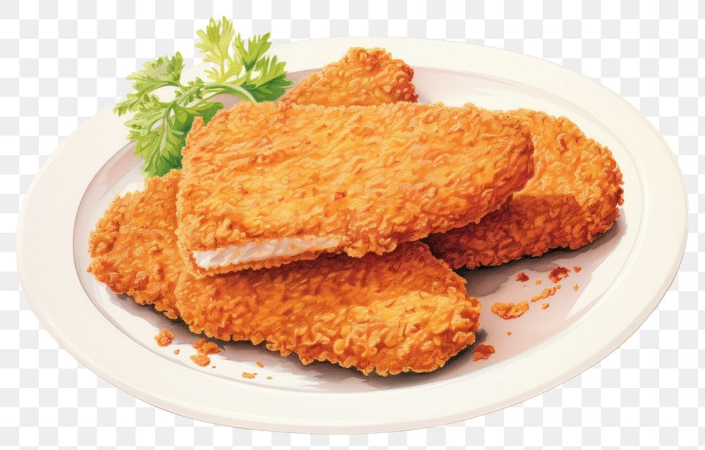 PNG Plate tonkatsu cutlet fried. AI generated Image by rawpixel.