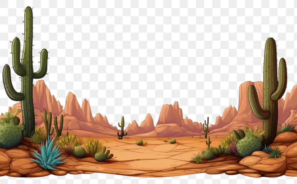 PNG Desert landscape outdoors cactus transparent background