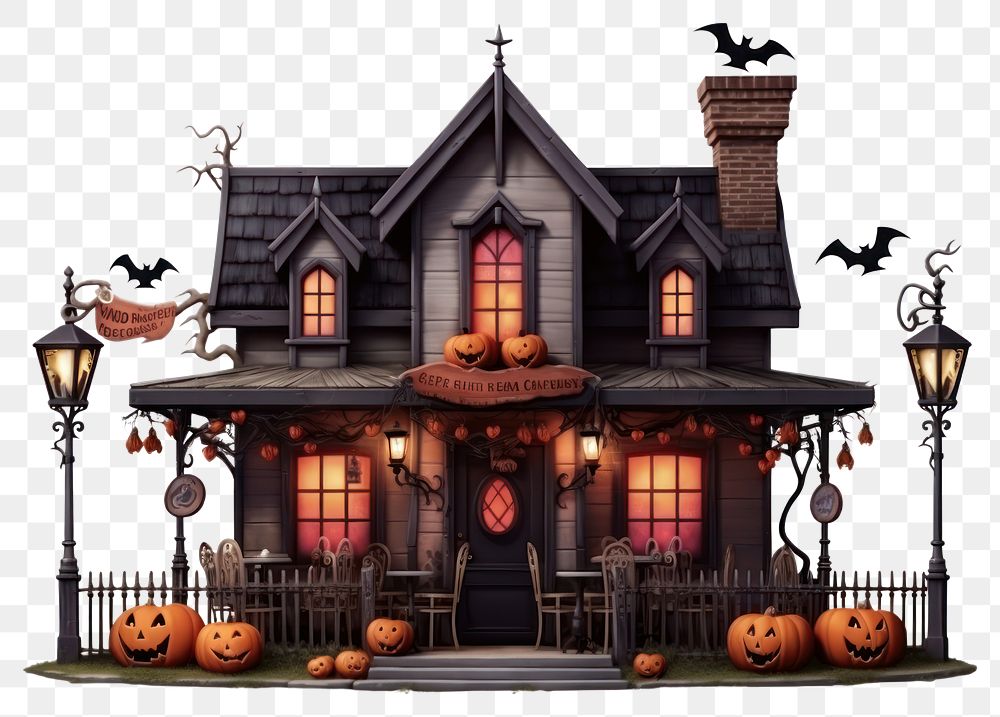 PNG Halloween architecture building house. 