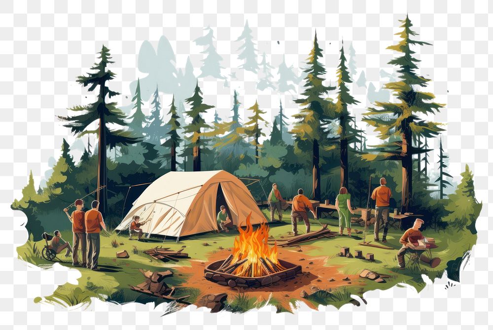 PNG Fire activity outdoors camping. AI generated Image by rawpixel.