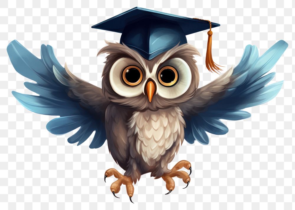 PNG Graduation animal bird owl transparent background