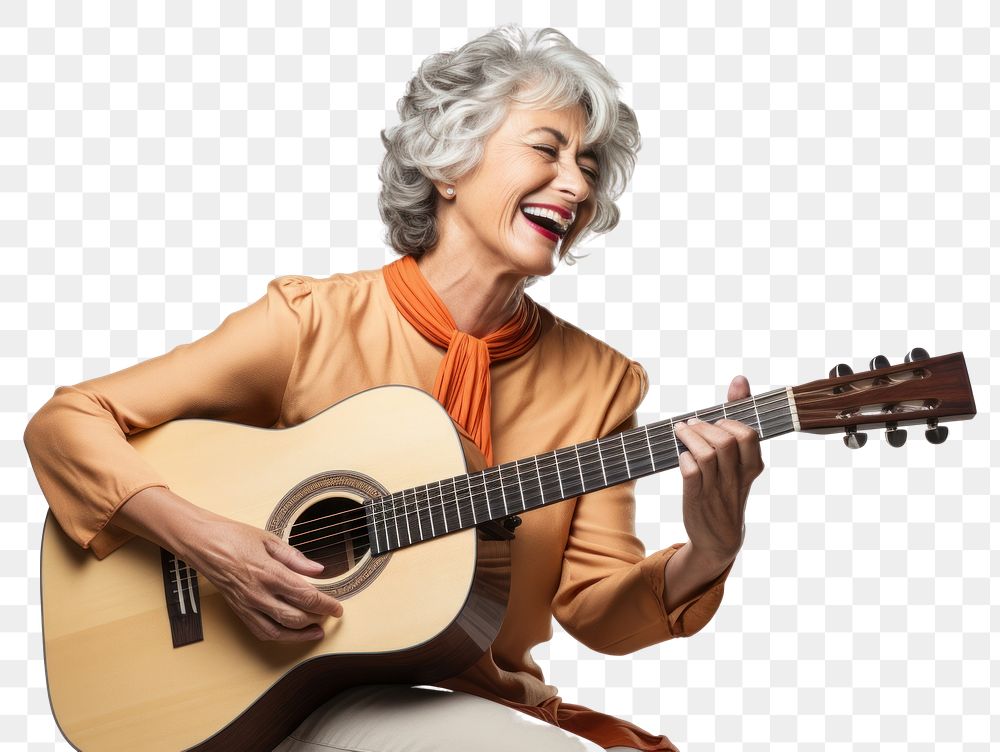 PNG Guitar musician adult woman. AI generated Image by rawpixel.