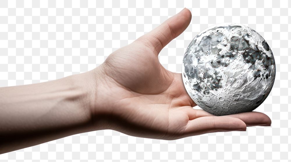 PNG Hand holding finger sphere. 