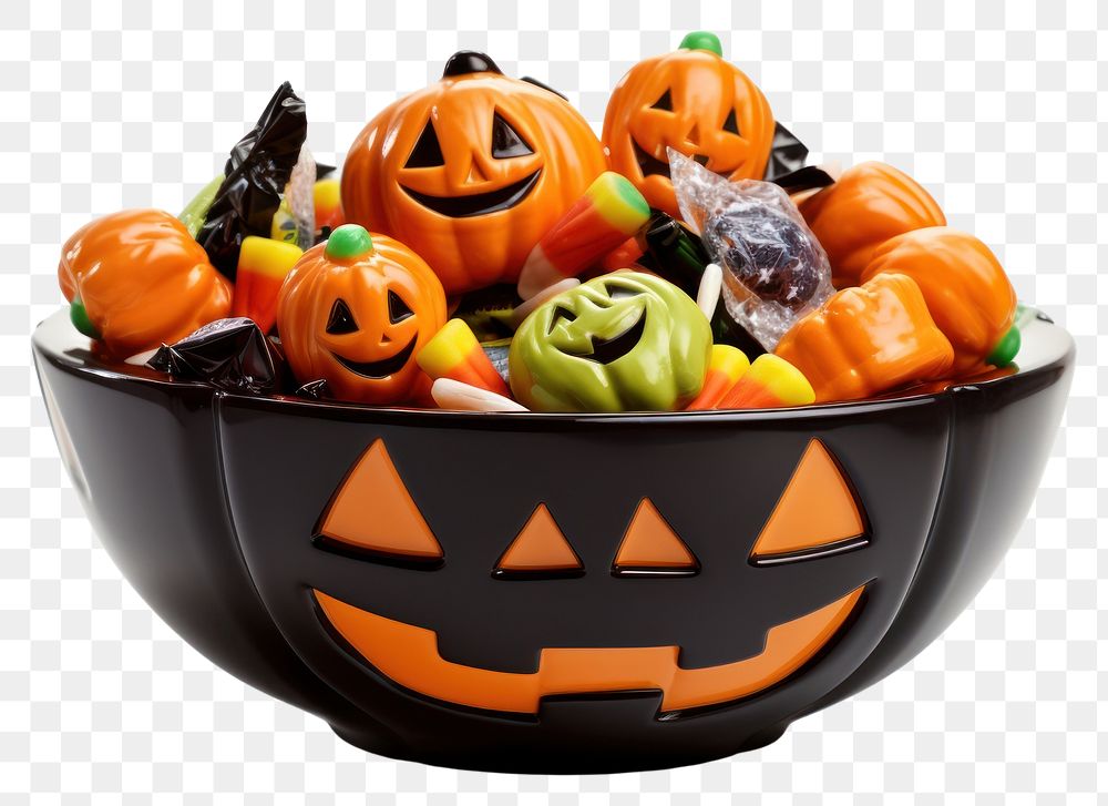 PNG Halloween bowl pumpkin food. AI generated Image by rawpixel.