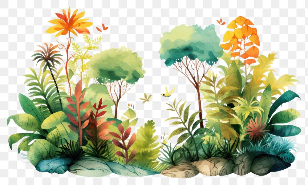 PNG Painting outdoors nature plant. AI generated Image by rawpixel.