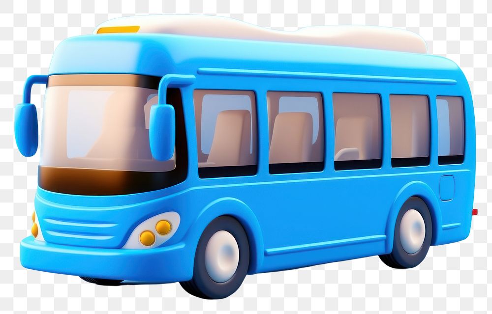 PNG Bus vehicle minibus blue. AI generated Image by rawpixel.