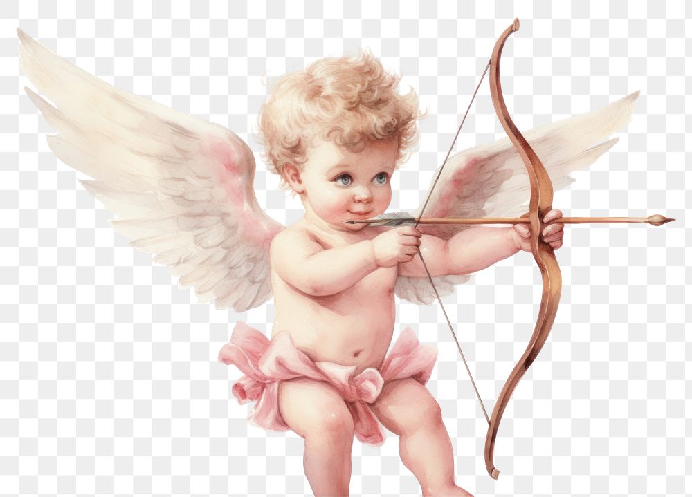 PNG Cupid arrow baby white background. AI generated Image by rawpixel.