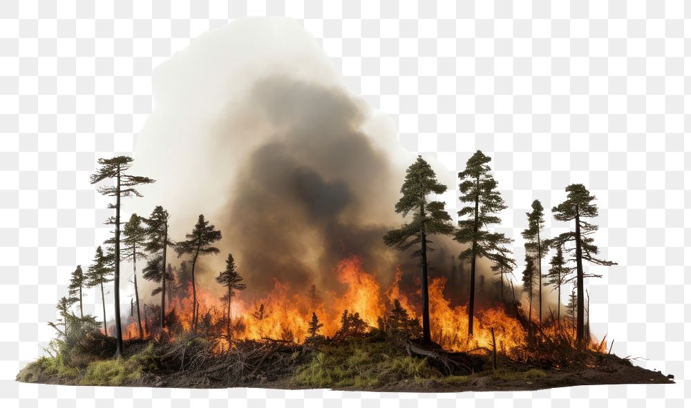 PNG Fire landscape burning forest transparent background