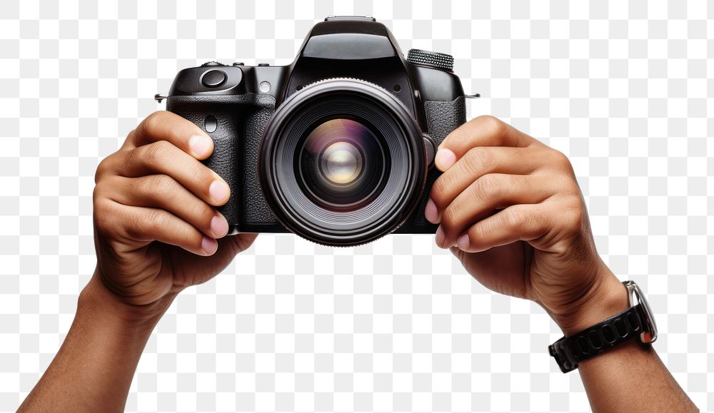 PNG Camera photo hand photographing transparent background