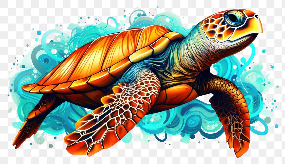 PNG Reptile animal turtle sea transparent background