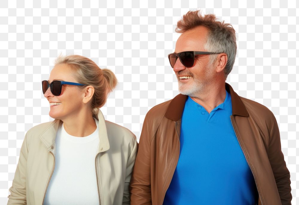 PNG Sunglasses cheerful jacket adult. AI generated Image by rawpixel.