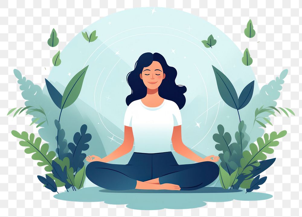 PNG Meditating plant adult women transparent background