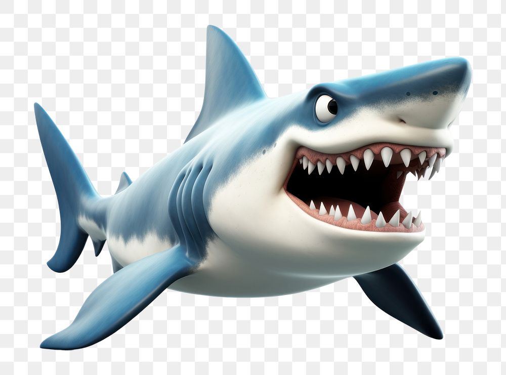 PNG Great white shark cartoon animal fish. AI generated Image by rawpixel.