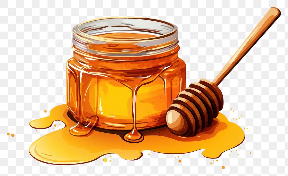 PNG Honey white background container freshness. AI generated Image by rawpixel.