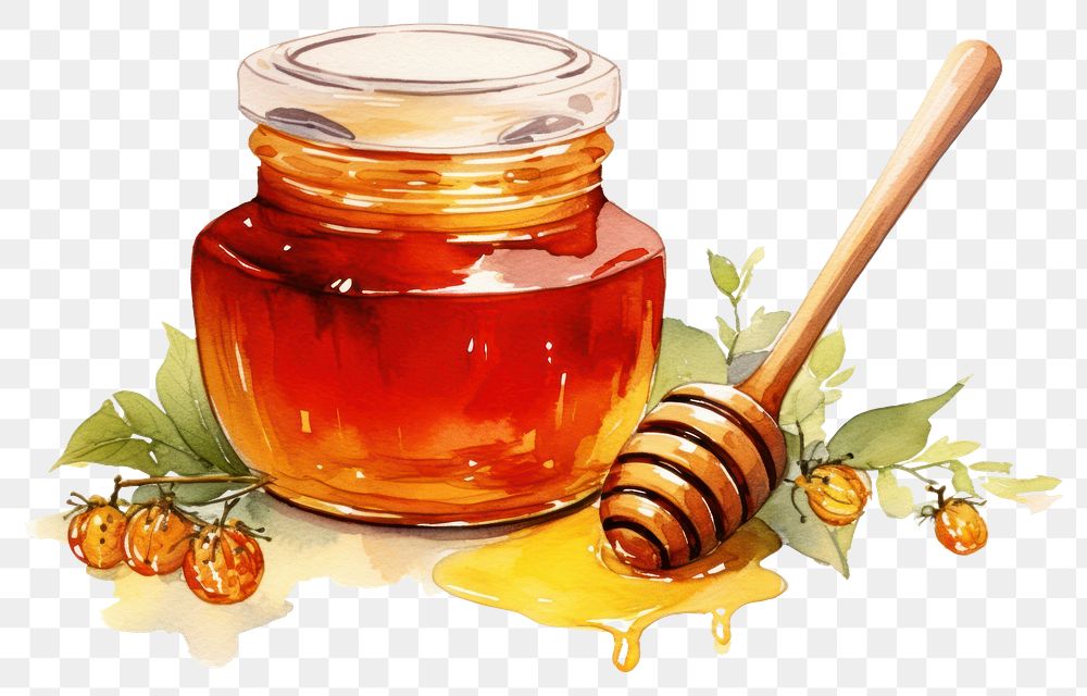 PNG Honey food jar transparent background. AI generated Image by rawpixel.