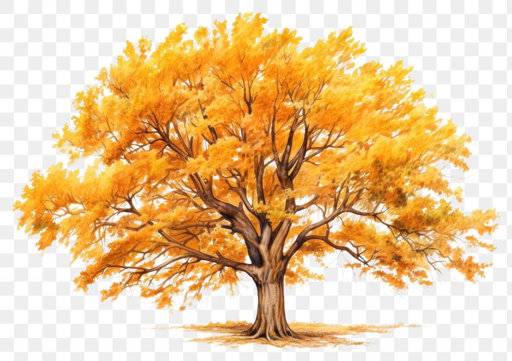 PNG Tree drawing autumn plant. AI generated Image by rawpixel.