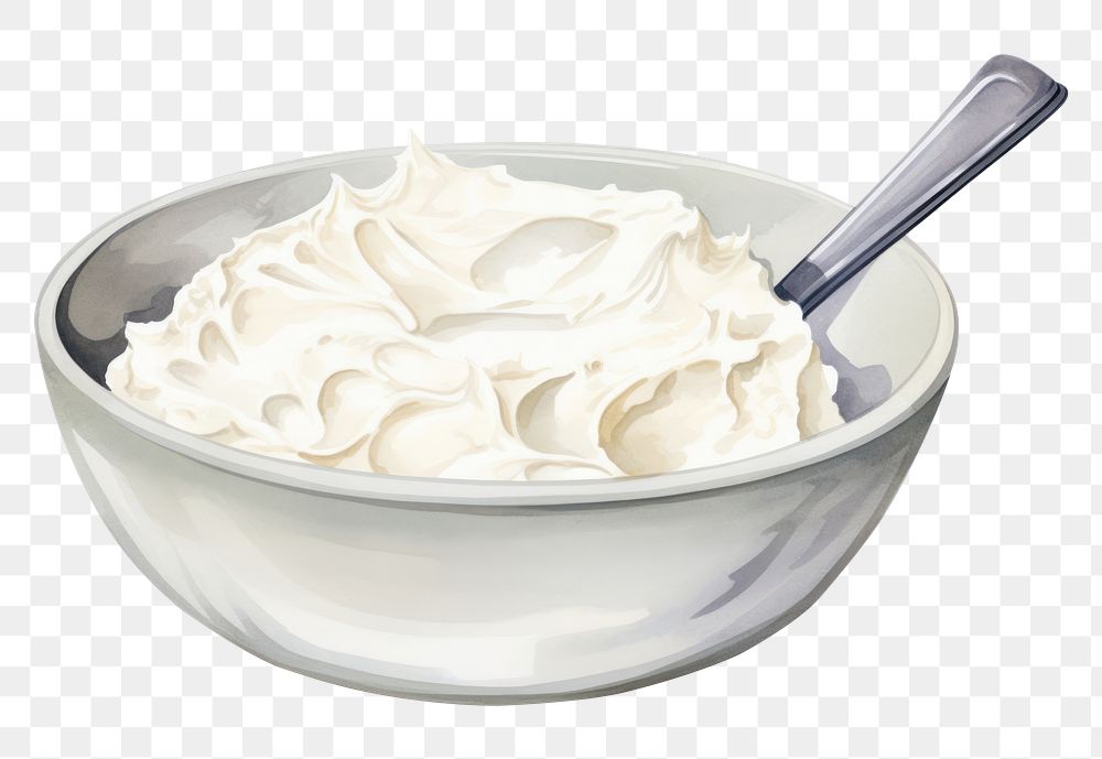 PNG Dessert cream food bowl. AI generated Image by rawpixel.