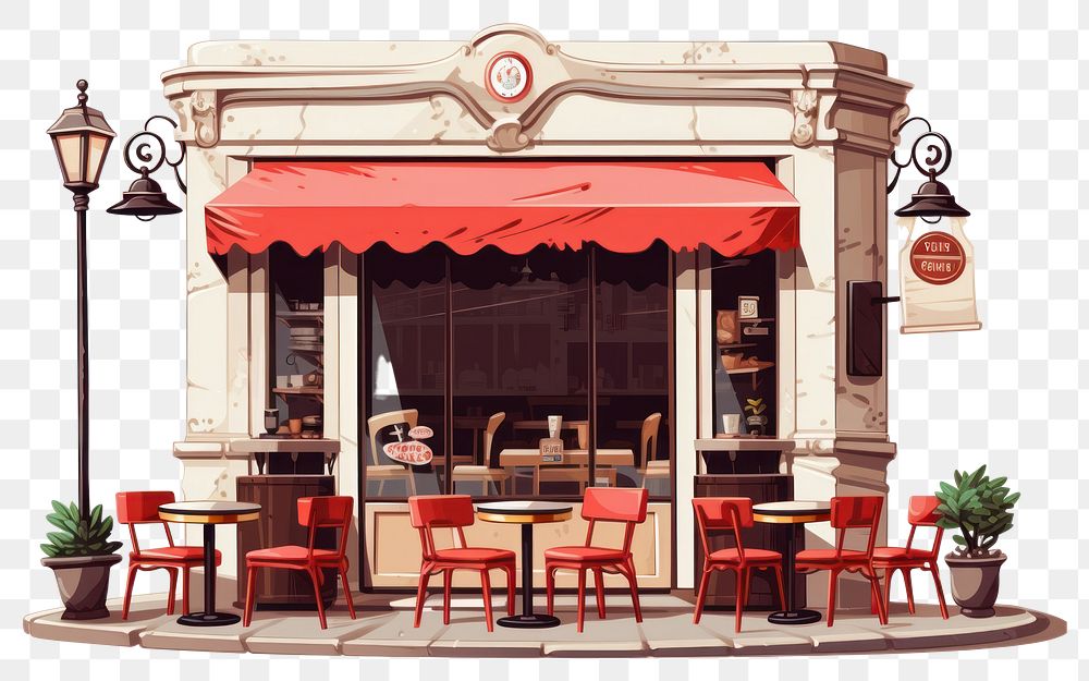 PNG Cafe architecture restaurant furniture. AI generated Image by rawpixel.