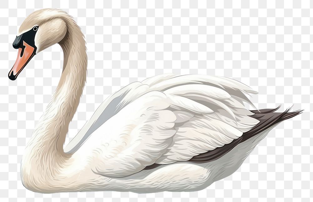 PNG Swan animal white bird. AI generated Image by rawpixel.