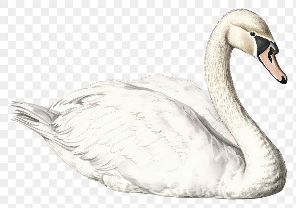 PNG Swan animal white bird. AI generated Image by rawpixel.