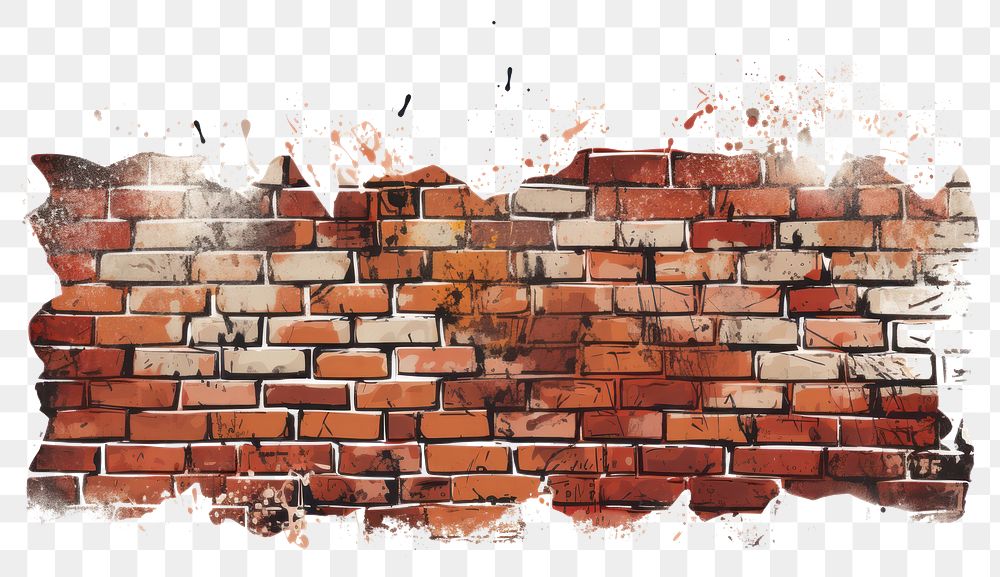 PNG Brick wall architecture deterioration. AI generated Image by rawpixel.