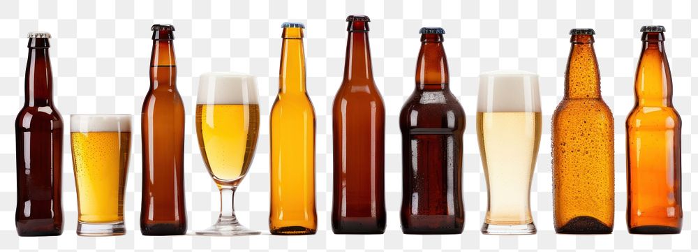 PNG Bottle glass beer drink transparent background