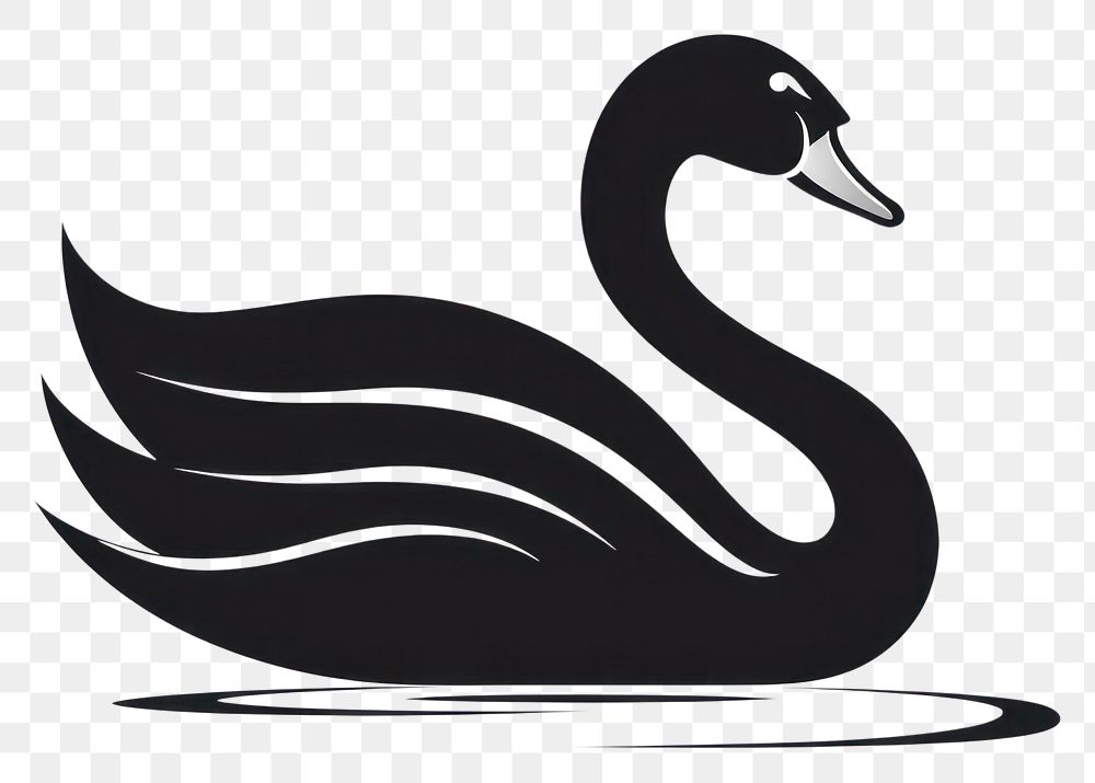 PNG Swan animal bird monochrome. AI generated Image by rawpixel.
