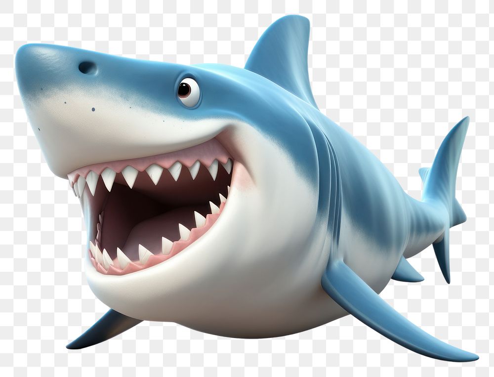 PNG Great white shark cartoon animal fish. AI generated Image by rawpixel.