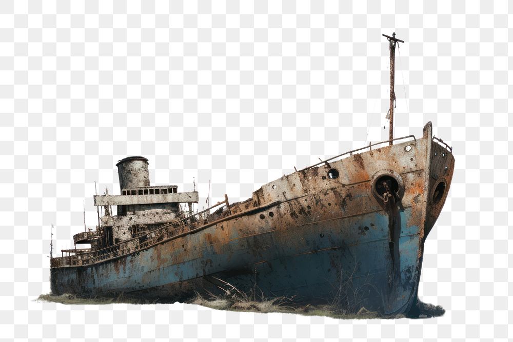 PNG Ship watercraft shipwreck vehicle, digital paint illustration. AI generated image